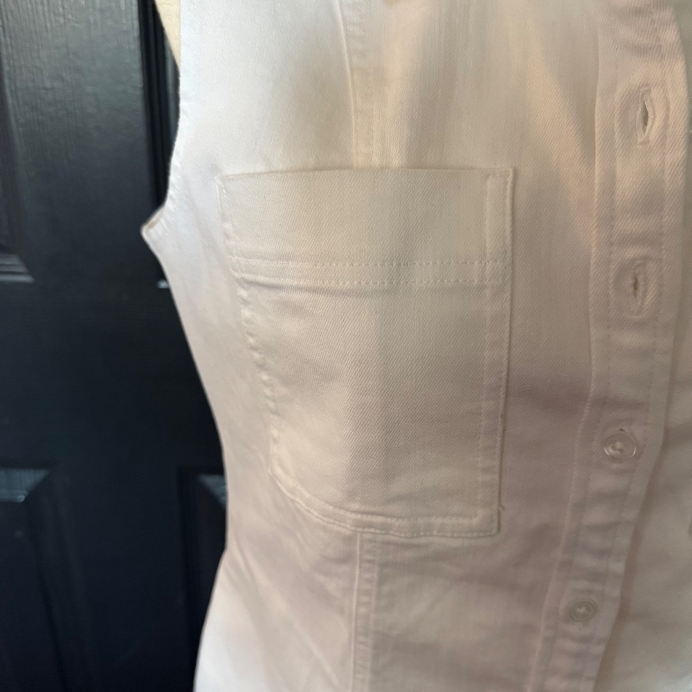 Banana Republic Denim Button down White Sleeveless Dress - Picture 4 of 10